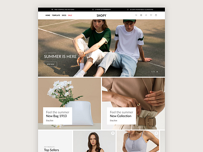 eCommerce Homepage Design clothing shop ecommerce ecommerce design ecommerce homepage ecommerce shop ecommerce ui homepage design modern ecommerce modern shop modern ui shop design shop homepage shop ui store homepage web design