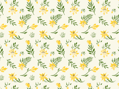 Watercolor Flower Pattern floral pattern illustration repeating pattern surface pattern watercolor