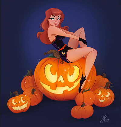 Hey There Pumpkin characterdesign halloween illustration pin up