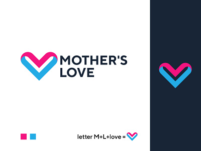 Mother's love logo design branding logo logo design logo designer love icon love logo love symbol ml letter logo modern design mother love mothers love logo sign love