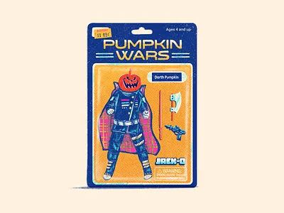 Pumpkin (Bootleg Action Figure) 70s 80s 90s art cartoon character design cute design drawlloween graphic halloween illustration junkykid logo monster procreate pumpkin retro textures vintage