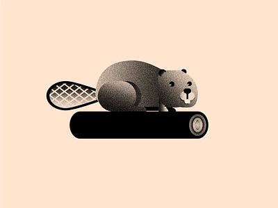 Vectober 6 - Rodent 2d animal beaver black canada design flat flatdesign forest illustration illustrator inktober light rodent shadow shadows texture vector white