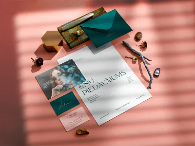 Brand Identity branding concept design elegant feminine green logo luxury minimal pink smaragd stationery typography