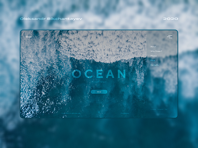 Ocean trip | Travel project 2020 blue blur colors design first screen glass gradient line minimalism ocean opacity stroke transparent travel trip ui web webdesign website