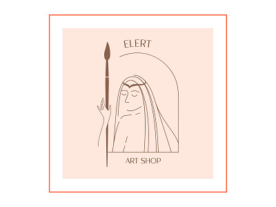 Elert Art Shop art artist brand brush design elert elf girl graphic illustration logo magic oil painting shop staff vector