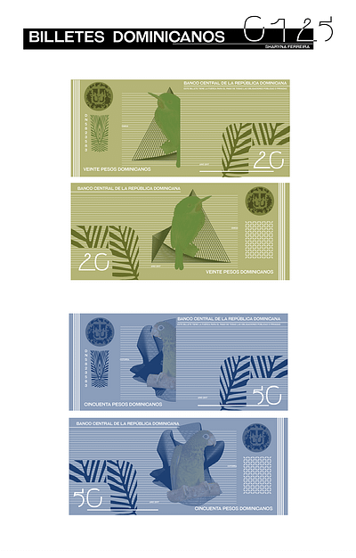 Billetes Dominicanos 0125 design