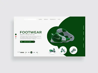 Shoe Landing Page green shoe web