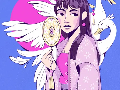 Korean street fashion design drawing graphic design illustration