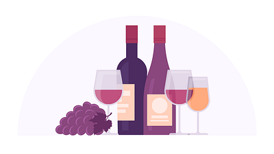 Armenian wine alcohol armenia art branding design drawing dribbble flat glasses grapes illustration purple vector wine