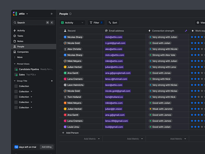 Updated Table View collaboration crm dark dark mode design grid grid view product sheet table table view ui ux