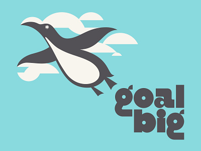 goals asterisk bird blue bold chunky circular clouds custom type dream experimental flight flying geometric goal goals gray illustration modular penguin typogaphy