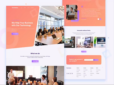 Technobizz - Business Improvement Interaction animation design exploration landing page landingpage ui uidesign user interface web website website design