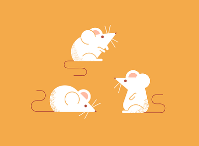 Vectober / 6 / Rodent bold flat illustration mice mouse rat squeak vector whiskers