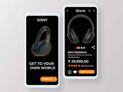 Headphones app appuidesign color design ecommerce music sony typography ui ui ux uidaily uidesign uidesigner user experience userinterface ux uxdesign uxigers uxui