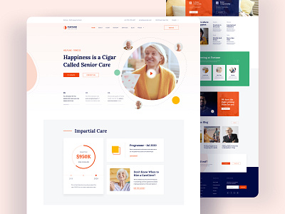 Fortune - Elderly Care Joomla Template care caregiving charity donation elderly care minimal nursing old age senior living seniors template webui