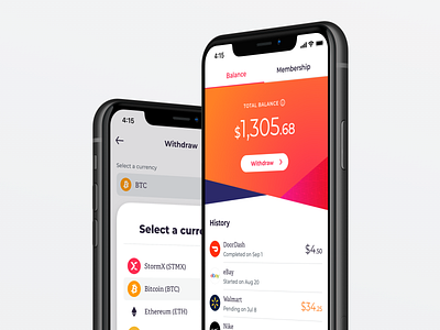 Rewards cashback crypto crypto currency crypto wallet design finance minimal mobile app mobile ui shopping app ui