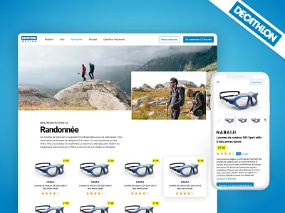 Decathlon Optique - New website articles blue decathlon design glasses optical responsive retail shop sport training website