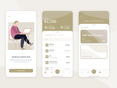 Money Management App - BudgetHelp apple app bank banking app design illustration money money app money bag ui uidesign uiuxdesign ux
