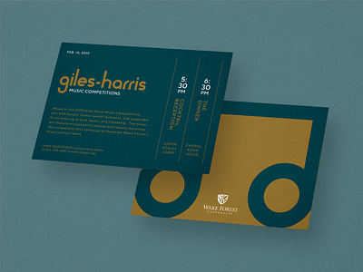 Giles-Harris Music Competition brand design invitation logo music