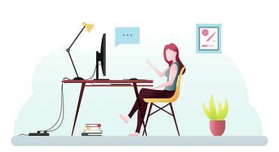 Desk ilustration design flat icon illustration minimal