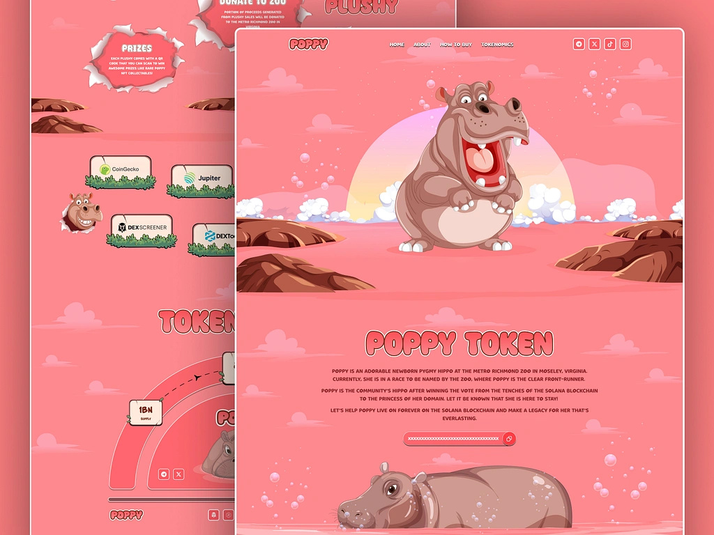 Example of Meme Coin Landing Page Design