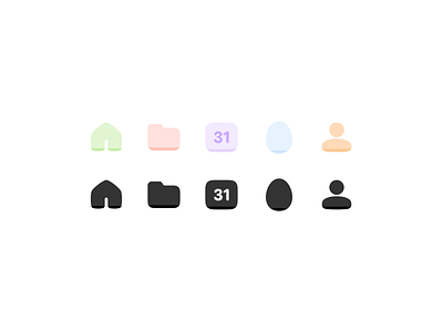 Tab Bar Icons calendar egg file fill icons filled icons folder home icon icon pack icon set iconography icons minimal navigation profile soft icons tab tab bar tab bar icons user