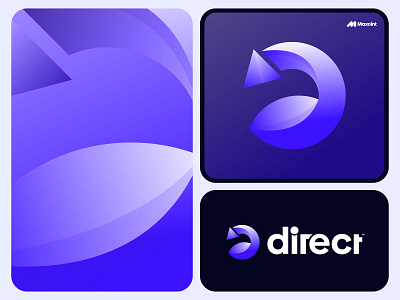 D direct Ai company Blockchain logo design 3d ai blockchain branding d design gradient icon logo logodesign logomark logotype mark modern nft startup symbol tech vector