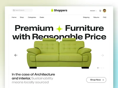 Shoppers Furniture UI Design ecommerce ecommerce landing page ecommerce ui furniture ui design furniture web design furniture web ui graphic design landing page ui ui design ui template uiux user interface design ux web design