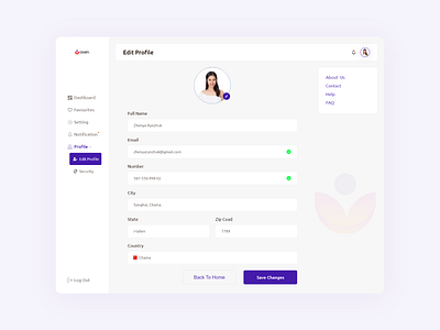 Edit Profile / Profile Management app branding clean dashboard dashboard ui design edit profile minimal profile management profile ui typography ui ux web web app web design webdesign website