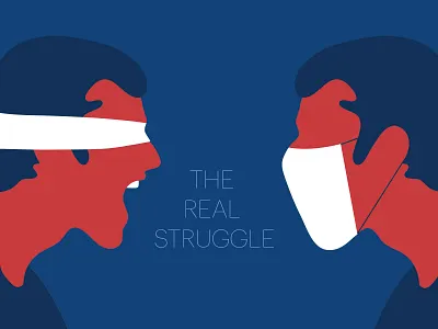 THE REAL STRUGGLE antimask concept coronavirus covid election jcimagination mask minimal politics poster usa