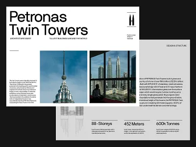 Petronas Tower — Layouts agency art direction design grid layout minimal typography ux web website