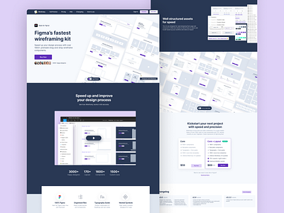 Wireframe Kit for Figma | Light & dark mode design figma interaction ui uidesign ux uxdesign webdesign website design wireframe wireframe kit wireframes