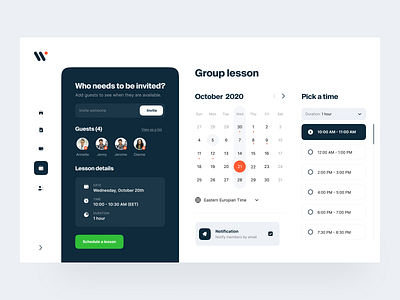 Walley: Scheduling calendar e learning edtech education identity design interface learning lessons product design saas schedule app ui user interface visual identity web