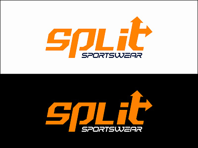 Split Brand arrow design logo logodesign orange sportwear