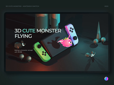 3D Monster 3d animation character concept games illustration monster motion graphics spline tool ui design