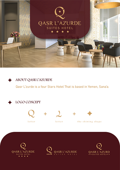 QASR LA'ZURDE (4 STARS HOTEL LOGO) branding design logo