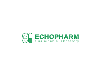 Echopharm Logo capsule concept design doctor lab laboratory leaf logo medecine medicine minimalist research researcher tablet vector
