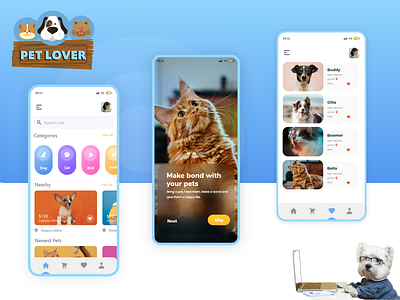 Pet Lover - Pet Care App | CodeStore animal animation app bird branding case study cat design dog dribbble graphic design logo pet pet care pet lover portfolio typography ui ux vector