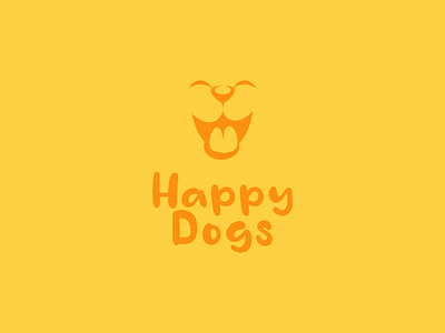 Happy Dogs Logo concept design dog dogs happy illustration labrador logo minimalist smile smiling vector