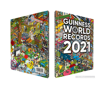 Guinness World Records 2021 Book Cover Illustration book cover book cover design book design city cityscape detail graphic illustration illustrator isometric pixel art vector