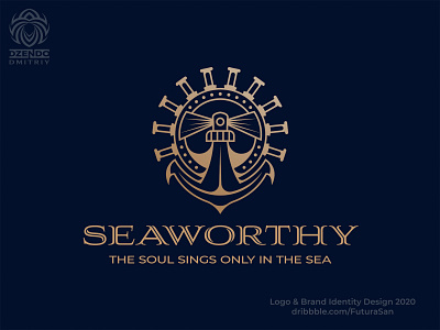 Marine Logo anchor beautiful brand branding buy logo design lighthouse logo logotype marine navigation sea steering wheel