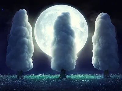 Full moon 3d 3d art 3dsmax abstract art cloud concept design moon night render summer surreal surrealism