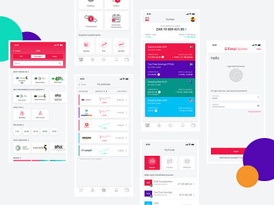 Easy Equities Mobile App app cards clean equity finance fintech invest mobile mobile design shares ui
