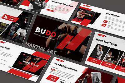 Budo – Martial Arts Presentation Template business presentation keynote template minimal pitchdeck powerpoint template presentation red simple slides sport