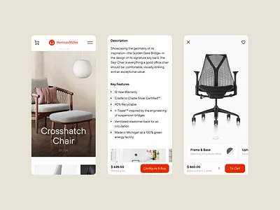 Herman Miller app concept design interface mobile ui ui ux web