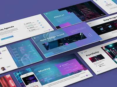 Glowa – Technology Presentation Template business presentation keynote template minimal neon light pitchdeck powerpoint template presentation proposal purple simple slides technology