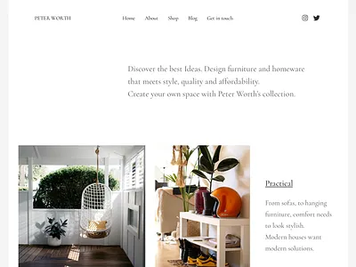 Minimal furniture and homeware website clean design ecommerce furniture store grid homepage homeware layout minimal minimalistic website