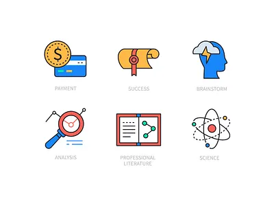 Business & education icons business collection design education icon icon design line style vector