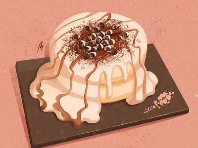 second dish：brown sugar souffle dessert illustration