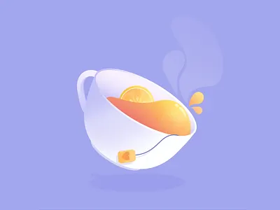 Earl Grey affinity design drawtober drink illustration inktober lemon liquid tea texture vector vectorart